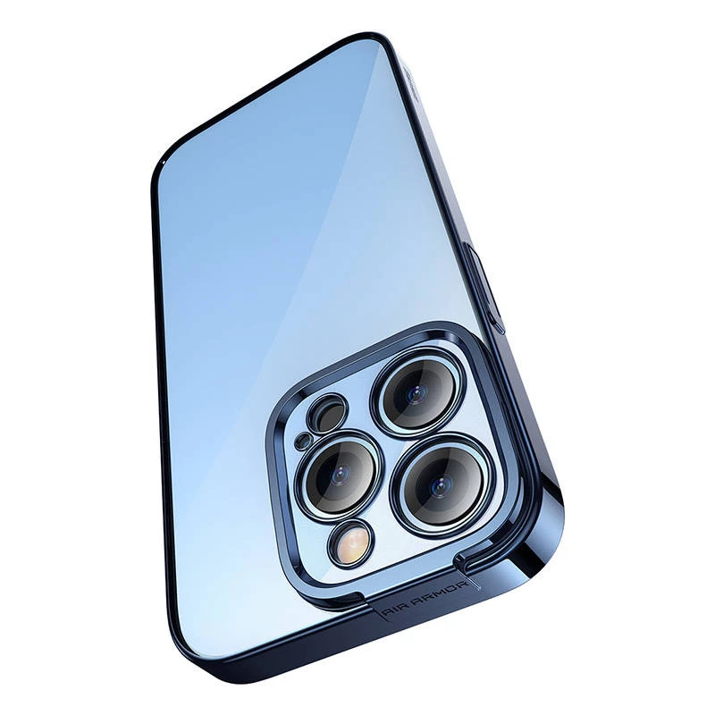 Apsauginis dėklas Baseus iPhone 14 Pro – permatomas su blizgučiais mėlynas