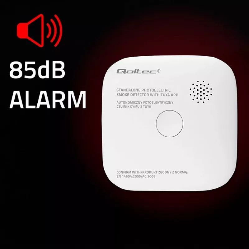 Dūmų detektorius su baterija Tuya WiFi LED