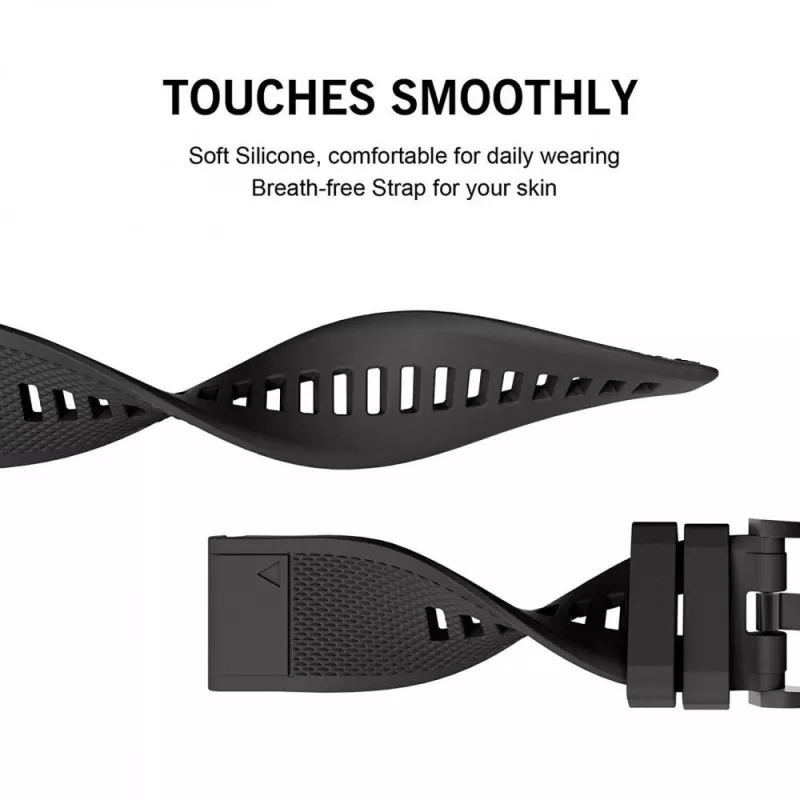 Laikrodžio dirželis Tech-Protect, skirtas Garmin Fenix serijai – suderinamas su Fenix 3, 5X, 3HR, 5X Plus, 6X, 6X Pro, 7X – Juodas