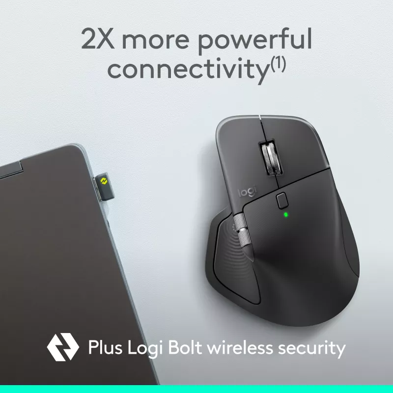 Logitech MX Master 4 for Business pelė – belaidė + Bluetooth, 8000 DPI, grafito spalva