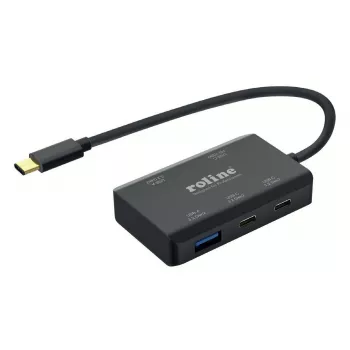 ROLINE USB 3.2 Gen 2 4-ių prievadų USB šakotuvas (2x USB-A + 2x USB-C), PD, su USB-C laidu (14.02.5060)