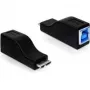 Adapteris USB 3.0 keitiklis micro USB-B kištukas į USB-B lizdą, juodas, DeLOCK 65216