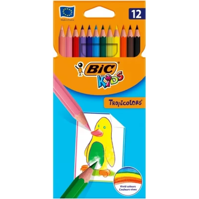 BIC TROPICOLORS spalvoti pieštukai 12 spalvų 022503