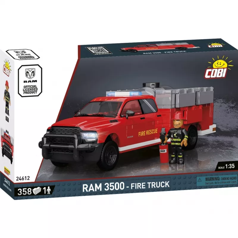 Konstruojamas žaislas Cobi RAM 3500 gaisrinis automobilis COBI-24612 2-in-1 modelių rinkinys