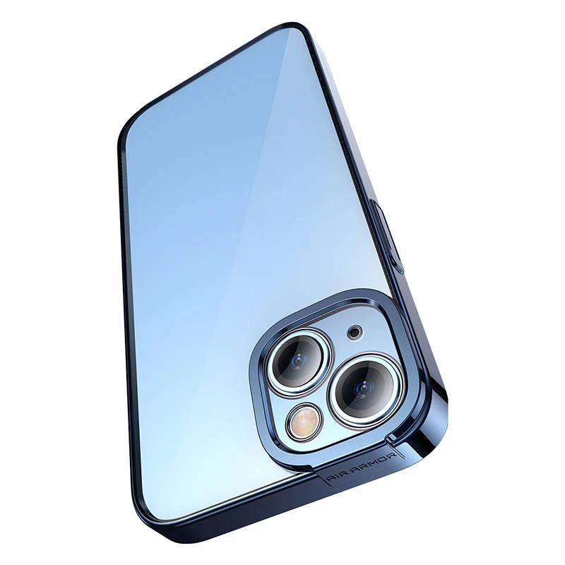 Apsauginis dėklas ir grūdintas stiklas Baseus iPhone 14 Plus – blizgantis permatomas mėlynas