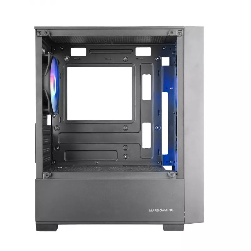 PC korpusas TACENS Mars Gaming MC-VORTEX Mini Tower Mini-ITX/Micro-ATX grūdintas stiklas juodas, 3x120 mm, 27,3 cm GPU, 162 mm aušintuvas