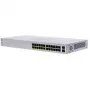 Cisco Business 110 Series 110-24PP - jungiklis - nevaldomas - 12 x 10/100/1000 (PoE) + 12 x 10/100/1000 + 2 x Combo Gigabit SFP - stalinis, montuojamas į stovą, montuojamas ant sienos - PoE (100