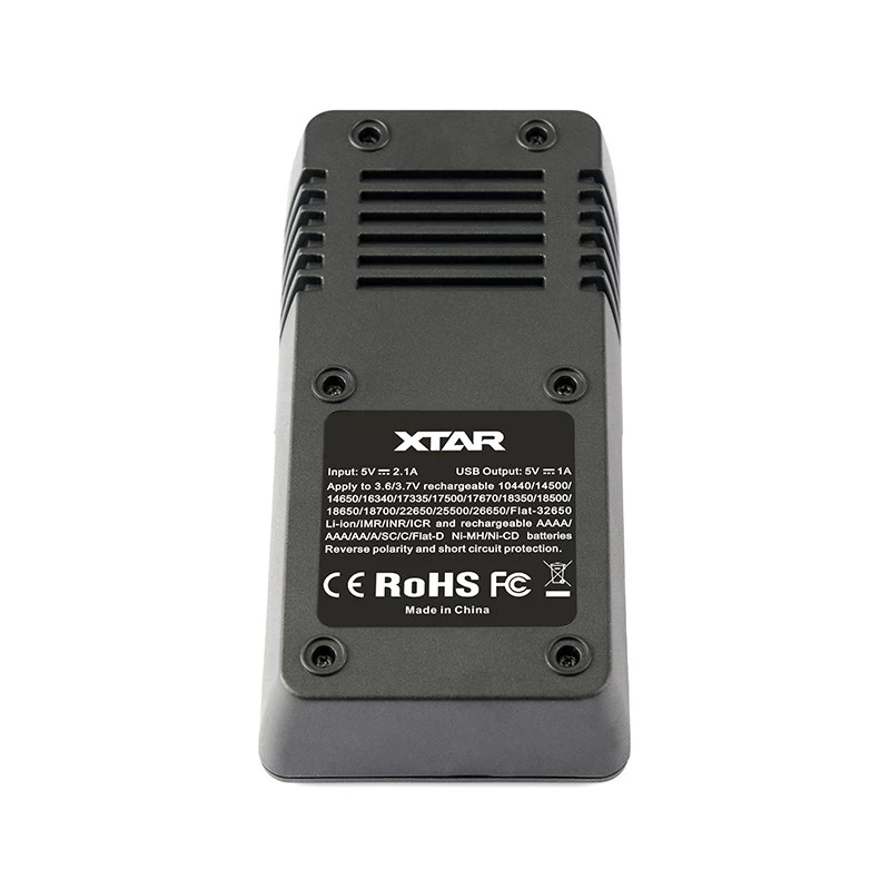 XTAR VC2 Įkroviklis Buitinėms Baterijoms USB