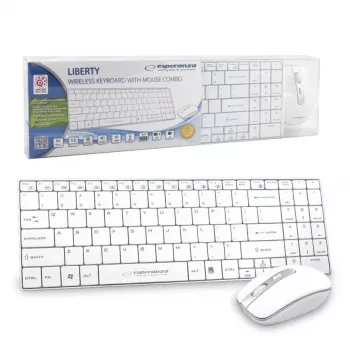 Belaidis klaviatūros ir pelės rinkinys Esperanza Liberty EK122W, baltas