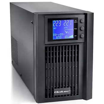 UPS QOLTEC Grynoji sinusinė banga 1kVA 800W su AVR ir LCD ekranu