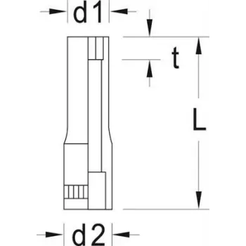 Smūginis lizdas Gedore 6192640 55 mm gylis 40 mm aukštis 54 g