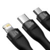 USB laidas Baseus SUP0003351 1,2 m USB A / USB C – Micro USB-A – Lightning juodas