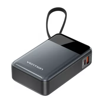 Nešiojamas powerbankas Vention FHYB0 20000mAh 65W, 2× USB-C, 1× USB-A, juodas