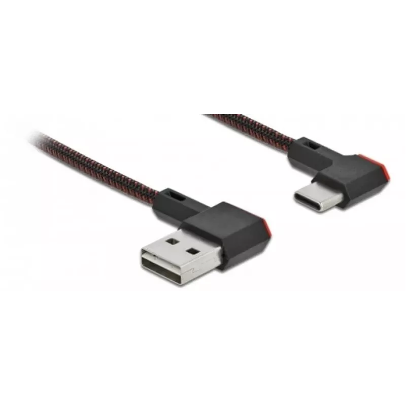 USB laidas DeLOCK EASY-USB 2.0 Type-A kištukas į Type-C kištuką 0,5 m juodas