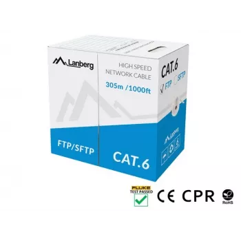 Tinklo kabelis Lanberg LCS6-11CU-0305-S 305 m pilkas Cat6 SF/UTP (S-FTP)