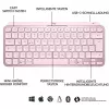 Logitech MX Keys Mini minimalistinė belaidė apšviesta klaviatūra - Rožinė - CENTRAL (DE)