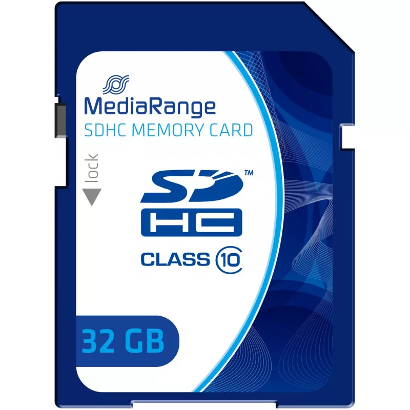 MediaRange 32GB SDHC atminties kortelė Class 10 mėlyna (MR964)