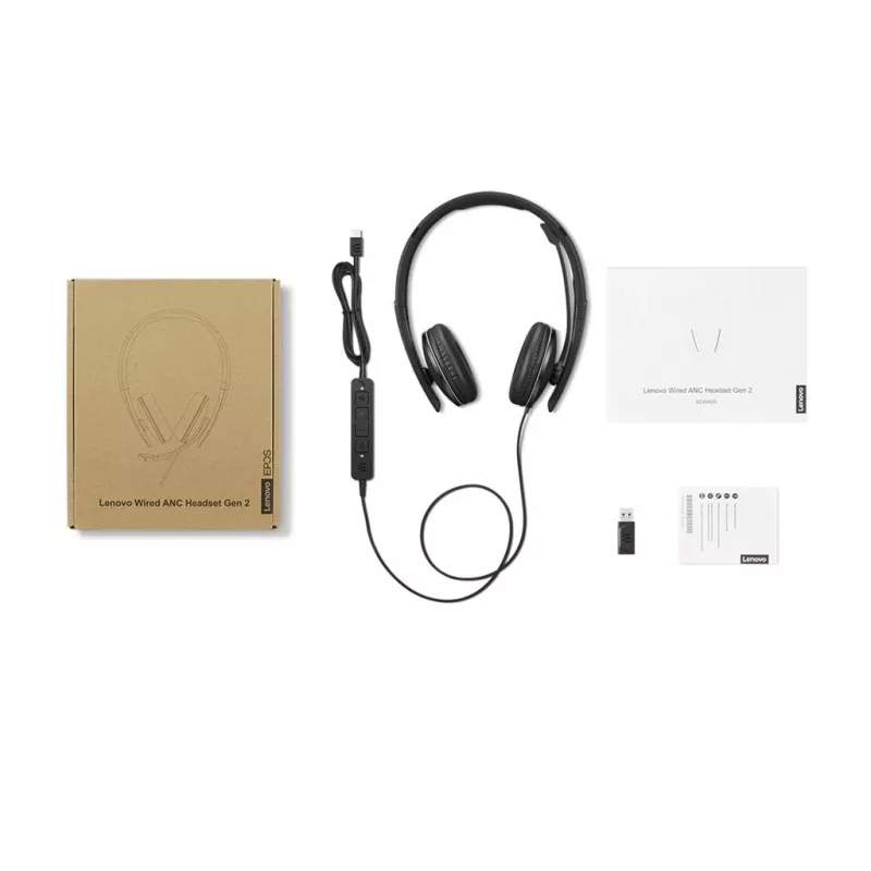 Lenovo 4XD1M45627 ausinės / headset laidinės, lankeliu, USB Type-C, juodos