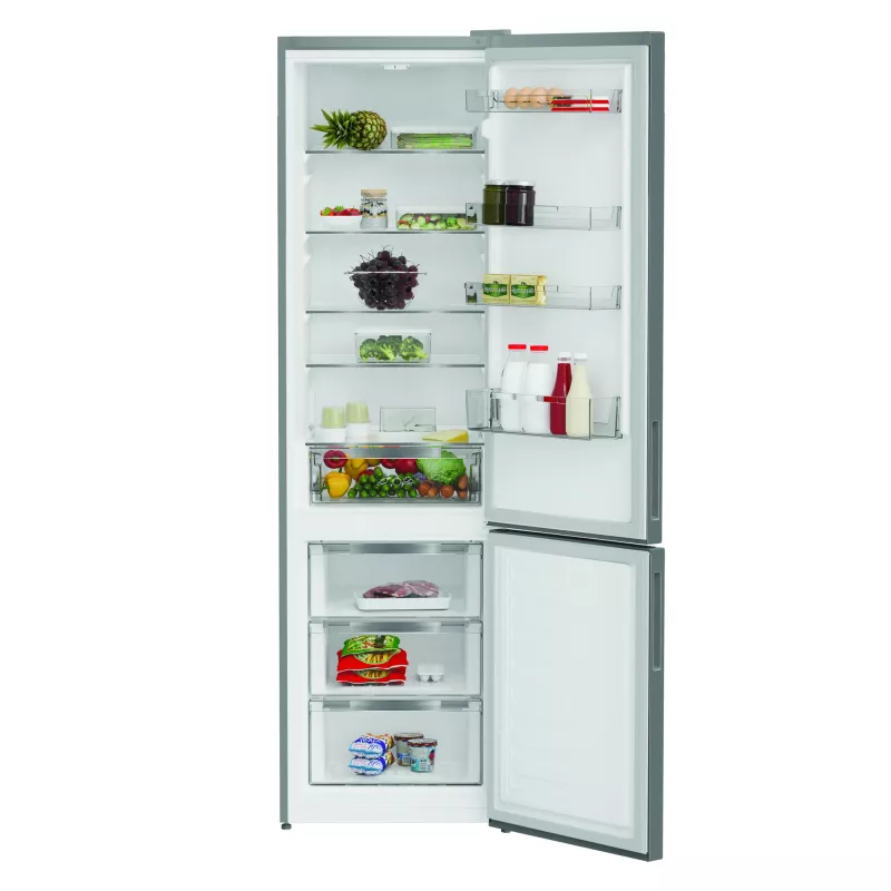 INDESIT INKS 1401 S4E | Energijos efektyvumo klasė E | Laisvai pastatomas | Kombinuotas | Aukštis 202,5 cm | Šaldytuvo naudingas tūris 266 L | Šaldiklio naudingas tūris 120 L | 38 dB | Sidabrinis