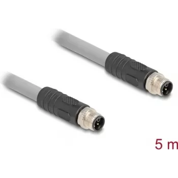 Delock M12 L koduotas 5 kontaktų kištukas į PUR grandinėms tinkamą kabelį 5 m (80536)