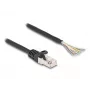 DeLOCK RJ50 (vyriškas) į atvirus laidų galus S/FTP 0,25 m juodas kabelis