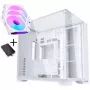 Lian Li O11 Vision Compact - Baltas + 3x UNI FAN SL-INF 120 ARGB Reverse Blade PWM Ventiliatorius - 120mm (su valdikliu)