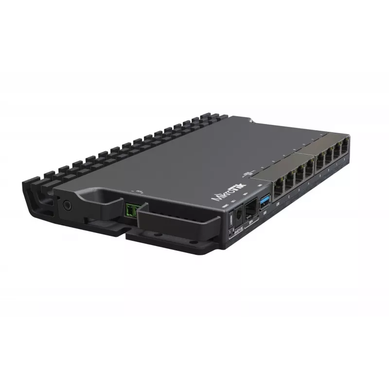 Laidinis maršrutizatorius MikroTik RB5009UG+S+IN — 1x RJ-45, 7x Gigabit varis, 1x SFP+, PoE, DC, 2,5GbE sąsaja, juodas