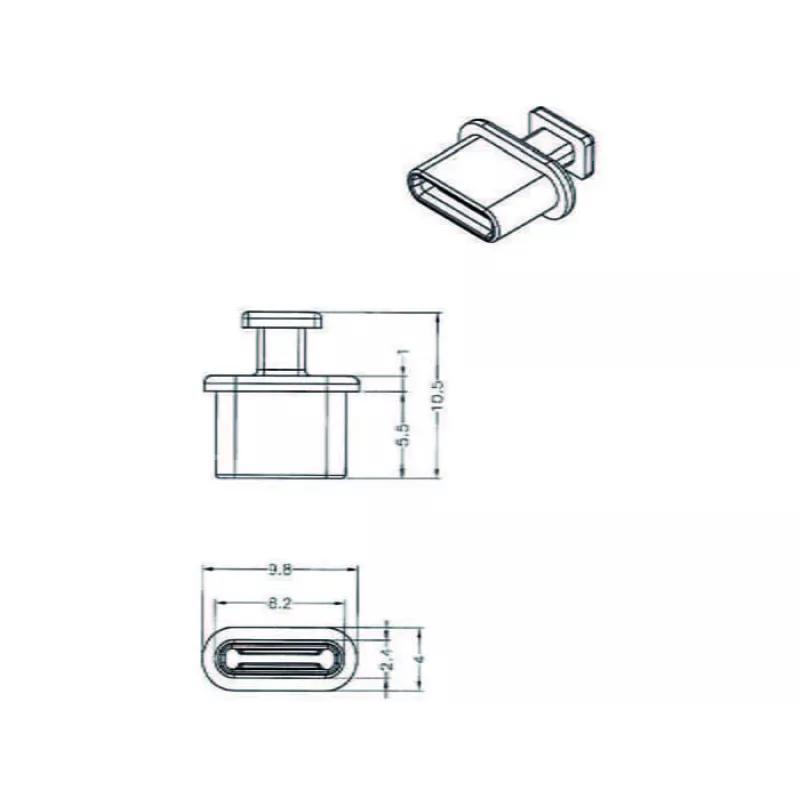 Apsauginis kištukas USB Type-C DeLOCK 64013 juodas