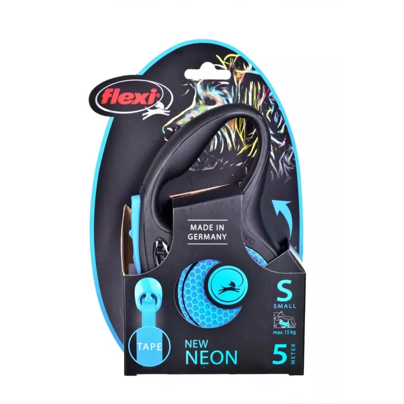 Flexi New Neon S 5 m šuns besisukantis pavadėlis