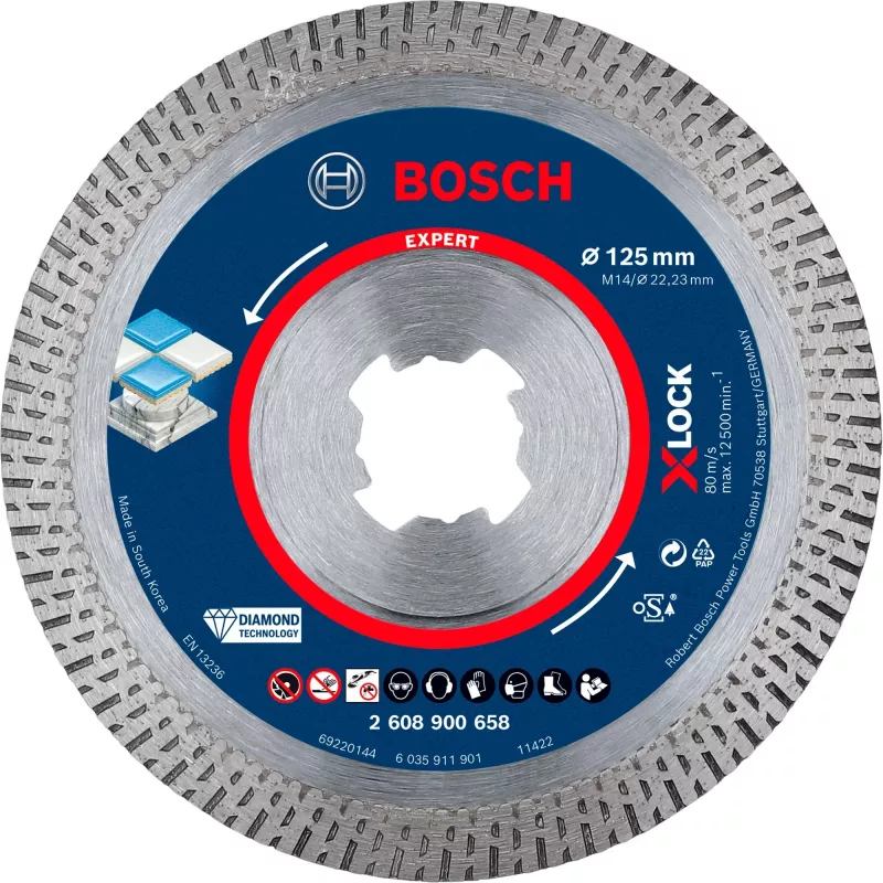 Bosch Expert HardCeramic X-LOCK pjūklo diskas plytelėms 12,5 cm 1 vnt.