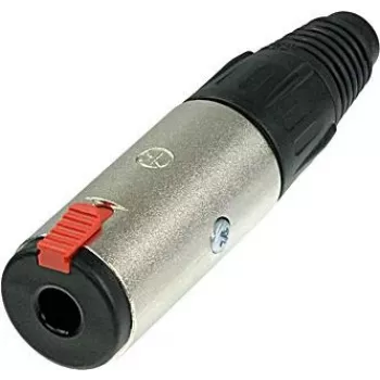 Neutrik NTR-NJ3FC6 – 6,3 mm lizdas, juoda/raudona/sidabrinė, -25–70 °C