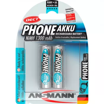 Ansmann Phone DECT NiMH baterijos, (AA), 1300 mAh, 2 vnt. pakuotė (5030802)