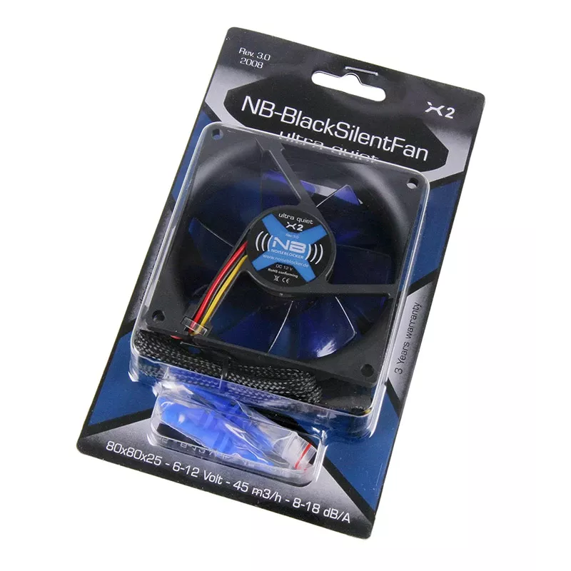 Ventiliatorius Noiseblocker BlackSilentFan X2 8 cm 1800 RPM 45 m³/h Juodas