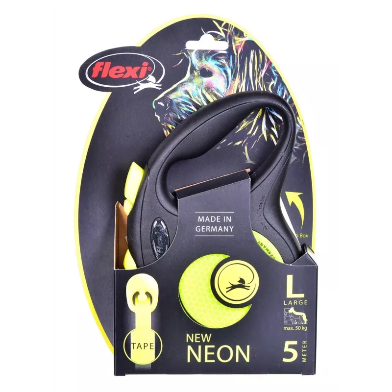FLEXI New Neon L – atitraukiamas pavadėlis – 5 m