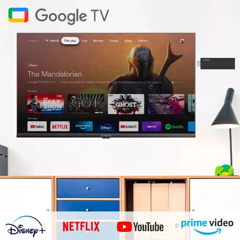 Strong SRT 41 Smart TV dongle HDMI 4K Ultra HD Android juodas