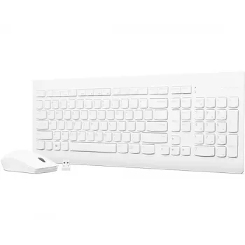 Pilno dydžio mechaninė klaviatūra ir pelė Lenovo GX30W75336 — USB + Bluetooth, QWERTY, balta