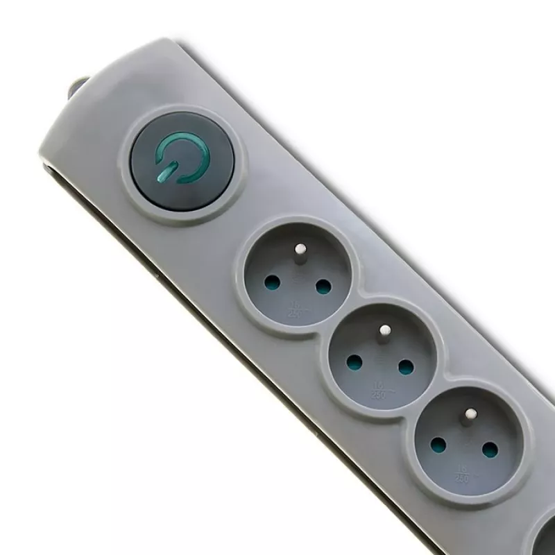 Qoltec 50164 apsauginis filtras su 4 kištukiniais lizdais, 2,5 m laidas, pilka