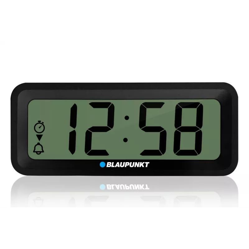 BLAUPUNKT CL04BK kompaktiškas laikrodis su termometru, drėgmės indikatoriumi, kalendoriumi, žadintuvu, snaudimo funkcija, AAA baterija