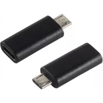 S/CONN 14-05019 USB 2.0 MicroB į USB 3.1 C lyties keitiklis, juodas