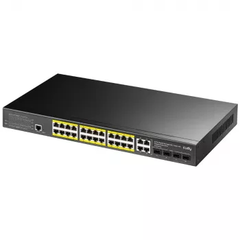Valdomas jungiklis Cudy GS2028PS4 L2 Gigabit Ethernet 24 prievadai PoE 1U juodas