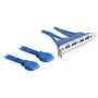 DeLOCK Slotblech USB 3.0 vidinis 19 kontaktų lizdas 2 x vidinis > 4 x USB 3.0-A išorinis lizdas (82974)