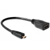 HDMI kabelis DeLOCK 65391 0,23 m, A tipo (standartinis) į D tipo (Micro-HDMI), juodas