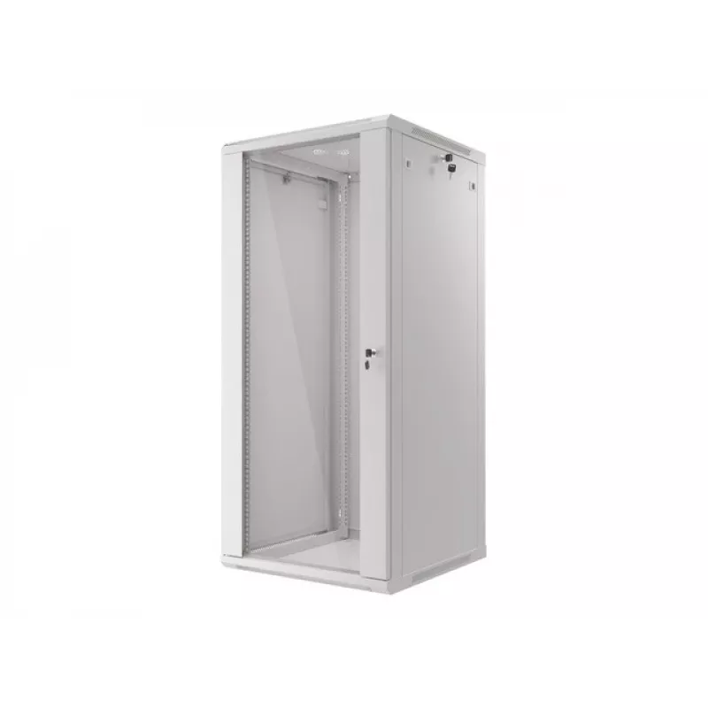 Lanberg sieninis montavimo stovo spintos korpusas 19'' 27U 600x600 mm pilkas (stiklinės durys)
