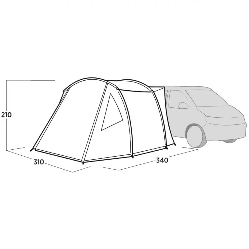 Easy Camp Eidfjord pilkas tunelinis priestatas autobusiukui, 2025 m. modelis