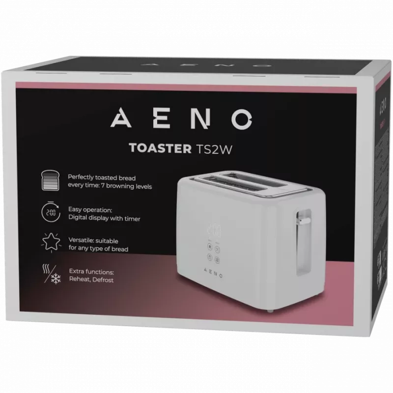 Skrudintuvas AENO ATS0002W 2 lizdai, 780–930 W, 220–240 V 50–60 Hz, 3 režimai, 7 rudumo lygiai, Baltas