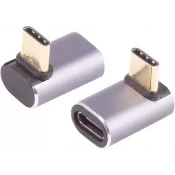 USB-C adapteris ShiverPeaks 14-05037 4.0 90° kampo, stačiakampė USB-C jungtis