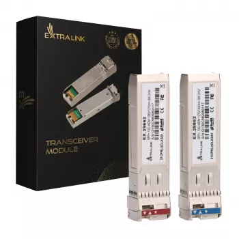 Extralink SFP+ 10G modulis | SFP+ WDM modulis | 10Gbps 1270/1330nm, vienmodis, 2 km, pora