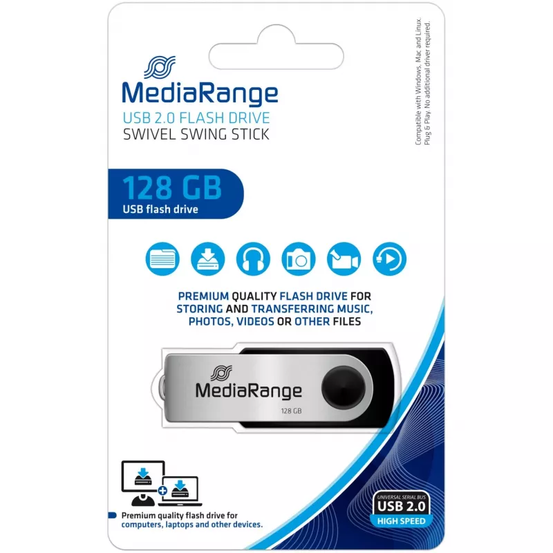 USB atmintukas MediaRange 128 GB USB Type-A 2.0 MR913
