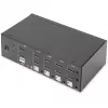 KVM jungiklis Digitus DS-12883 4 prievadai dviejų ekranų 4K HDMI USB