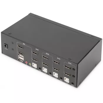 KVM jungiklis Digitus DS-12883 4 prievadai dviejų ekranų 4K HDMI USB